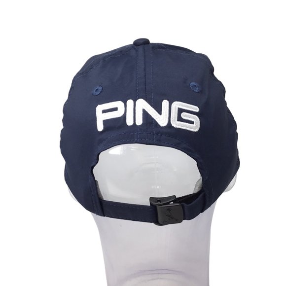 PING Sensorcool Golf Navy Blue Adjustable Strap Back Men's Hat Cap Embroidered - Picture 5 of 8